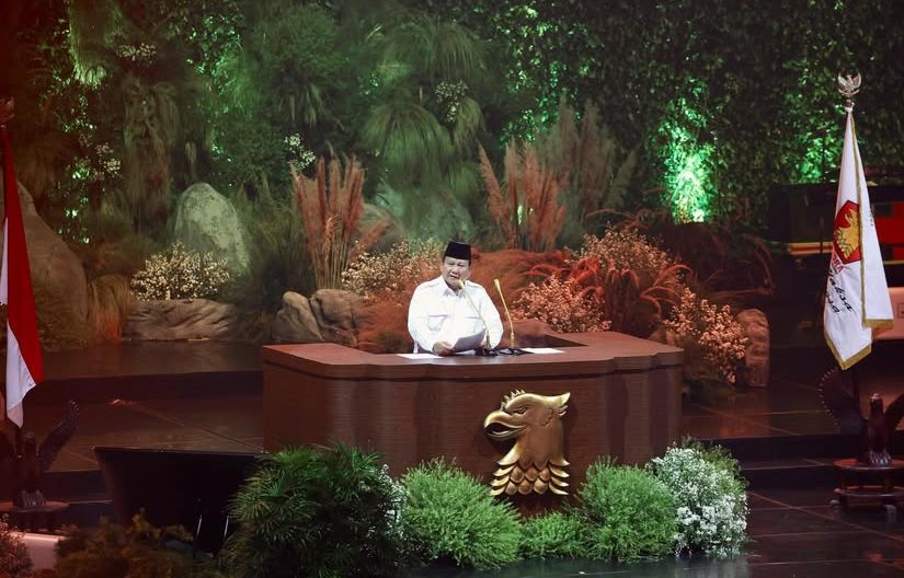 Presiden Prabowo dalam pidatonya pada HUT ke-17 Gerindra--akun instagram @prabowo