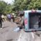 Tangkapan layar Elf terguling di ruas jalan provinsi Cikidang Palabuhanratu, Kabupaten Sukabumi leter S.(FOTO : UNTUK/ RADARSUKABUMI)