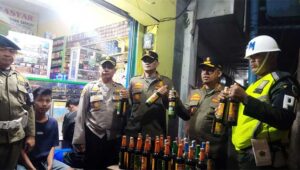 Satpol PP Kota Sukabumi Sita 104 Miras Berbagai Merk
