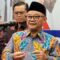 Menteri Pendidikan Dasar dan Menengah (Mendikdasmen) Abdul Mu'ti dalam konferensi pers di Jakarta, Kamis (30/1/2025). (Sean Filo Muhamad)