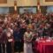 Foto bersama perayaan Puncak HPN di Hotel Mutiara Merdeka Kota Pekanbaru, Provinsi Riau dihadiri insan pers Indonesia. (Bayu Agustari Adha)