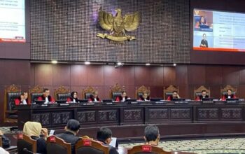 Sidang pengucapan putusan akhir sengketa Pilkada 2024 di Gedung I Mahkamah Konstitusi, Jakarta, Senin (24/2/2025). (Fath Putra Mulya)