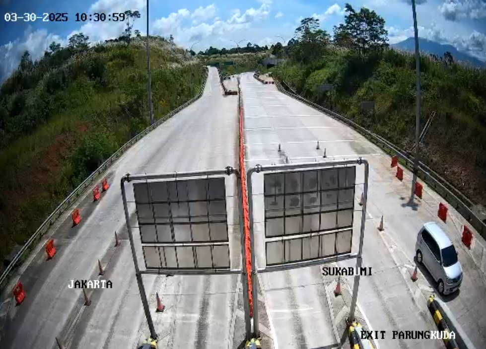 Pada H-1 menjelang Hari Raya Idul Fitri, Sabtu (29/3/2025), Pantauan CCTV volume arus mudik di Tol Bogor-Ciawi-Sukabumi (Bocimi). (tangkapan Layar)