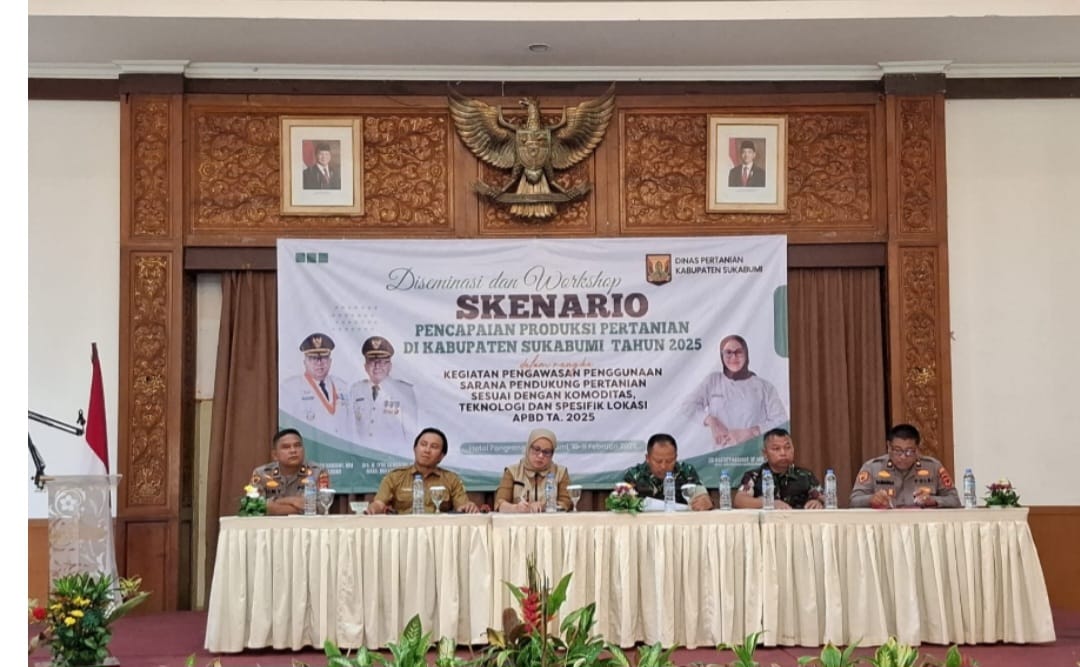 Suasana rapat Dinas Pertanian Kabupaten Sukabumi dengan seluruh stakeholder terkait, termasuk Tim Satgas Swasembada, Perhutani, Perhutanan Sosial, dan sektor perkebunan. (FOTO : NANDI/ RADARSUKABUMI)