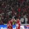 Pesepak bola Timnas Indonesia Ole Romeny (kedua kiri) berselebrasi bersama rekan setimnya usai mencetak gol ke gawang Timnas Bahrain dalam pertandingan Grup C putaran ketiga Kualifikasi Piala Dunia 2026 zona Asia di Stadion Utama Gelora Bung Karno, Senayan, Jakarta, Selasa (25/3/2025).