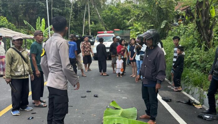 Detik-detik Bikers Pengantar Paket di Tegalbuleud Tewas Terlibat Tabrakan