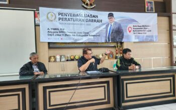 Anggota DPRD Jawa Barat dari Fraksi Demokrat, A Yamin, melaksanakan sosialisasi Peraturan Daerah (Perda) Nomor 1 Tahun 2015 tentang Penyelenggaraan Keolahragaan. Kegiatan ini berlangsung di aula Desa Mekarsari, Kecamatan Cicurug, Kabupaten Sukabumi, pada Senin, 17 Maret 2025.