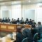 Suasana saat puluhan orang dari IPSI kabupaten Sukabumi Audensi dengan DPRD.(FOTO : NANDI/ RADARSUKABUMI)