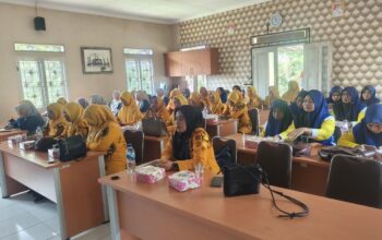 ARAHAN : Petugas DPPKB Kabupaten Sukabumi, saat memberikan arahan pada bimtek SIGA bagi PPKBD di aula Kecamatan Purabaya, belum lama ini.(FOTO : UNTUK RADAR SUKABUMI)