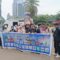 Sejumlah elemen mahasiswa dan masyarakat Indonesia turun ke jalan melakukan aksi Boikot protes “Global Strike for Palestine” di Jakarta pada Selasa (22/4/2025)