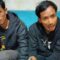 Dua dari tiga pelaku pengendar uang palsu di sejumlah kecamatan di selatan Cianjur, Jawa Barat, diringkus petugas Polsek Takokak, Jumat, 18/4/2025.