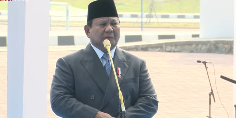 Presiden Prabowo Subianto di peresmian gedung baru Kampus Bhineka Tunggal Ika Universitas Pertahanan (Unhan) RI di Kawasan IPSC, Sentul, Bogor, Rabu, 11 Januari 2025/Repro