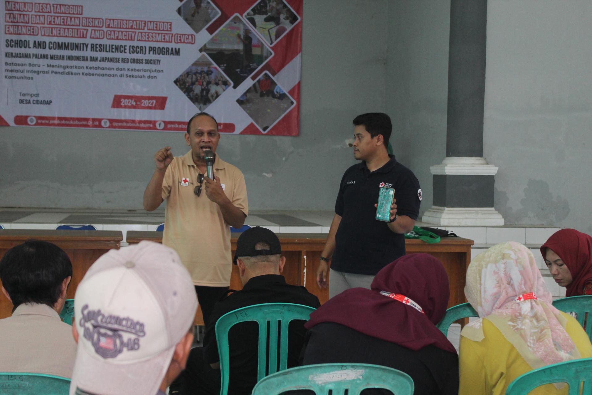 Palang Merah Indonesia (PMI) Kabupaten Sukabumi bersama Japanese Red Cross Society (JRCS) menggelar kegiatan kajian risiko dan pemetaan potensi bencana