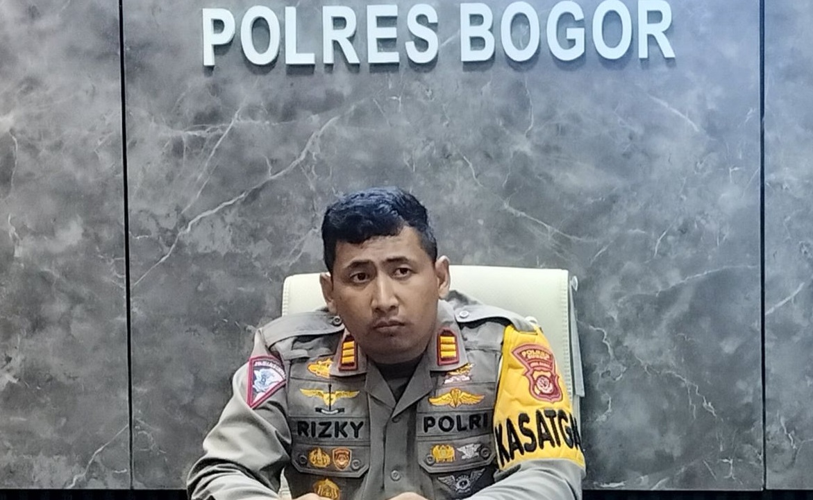 Kasatlantas Polres Bogor AKP Rizky Guntama di Mapolres Bogor, Cibinong, Kabupaten Bogor, Jawa Barat. 