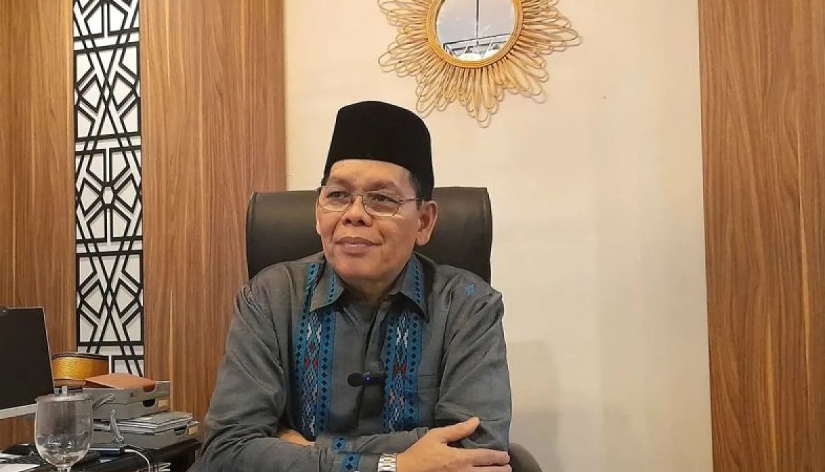 Sekretaris Jenderal MUI Amirsyah Tambunan saat ditemui di Kantor Pusat MUI Jakarta untuk menanggapi konflik Iran-Israel, Selasa (24/6/2025). (Lintang Budiyanti Prameswari)