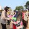 PENYALURAN BANTUAN:  Polres Sukabumi Kota saat bersiap menyalurkan bantuan sosial kepada masyarakat, Rabu (25/6).