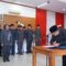 SAMBUTAN: Bupati Sukabumi, Asep Japar, saat menandatangani surat disaksikan Sekda dan Kepala BKPSDM Kabupaten Sukabumi di Gedung Negara Pendopo Sukabumi, belum lama ini.