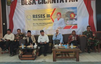 Anggota DPRD Provinsi Jawa Barat dari Fraksi Gerindra, Dra. Hj. Lina Ruslinawati, melanjutkan kegiatan Reses ke-III Tahun Sidang 2024–2025 dengan menyapa warga di Desa Cicantayan, Kecamatan Cicantayan, Kabupaten Sukabumi, Kamis (24/07/2025).