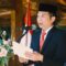 Bupati Purwakarta Saepul Bahri Binzein menyampaikan pesan Presiden Prabowo Subianto pada HUT ke-79 Bhayangkara, Selasa (1/7). (foto: Ist/ Simedkom)