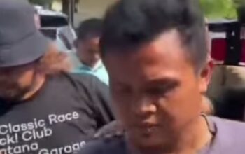 Tampang pelaku berinisial DH saat digelandang ke Mapolres Purwakarta, Jumat (4/7).