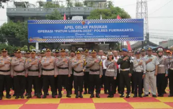 Apel Gelar Pasukan Operasi Patuh Lodaya 2025 Polres Purwakarta. (foto: Ist/Humas Polres Purwakarta)