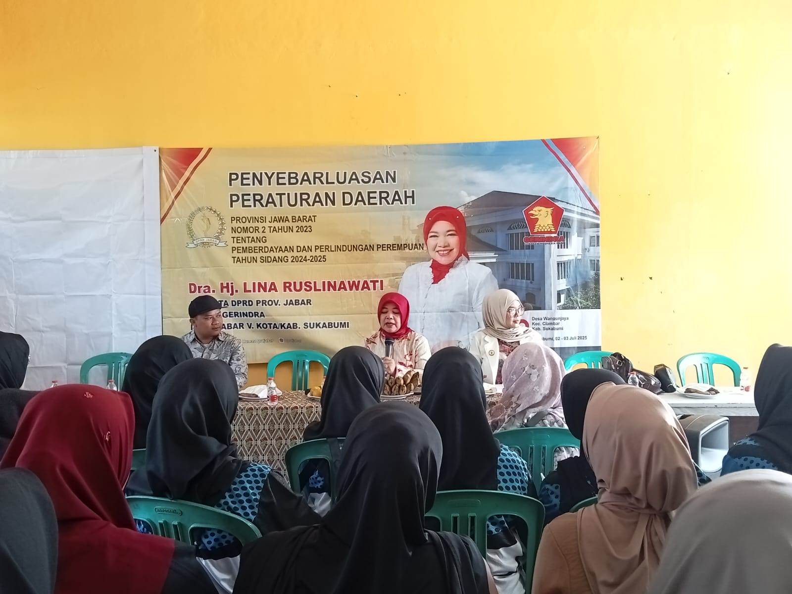 Anggota DPRD Provinsi Jawa Barat dari Fraksi Gerindra, Lina Ruslinawati, kembali melaksanakan kegiatan penyebarluasan Peraturan Daerah (Perda) Provinsi Jawa Barat Nomor 2 Tahun 2023
