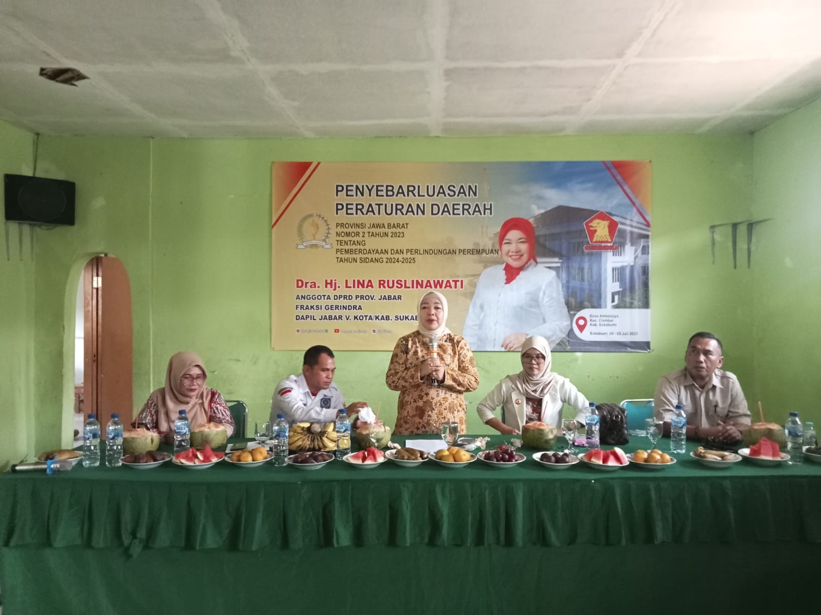 Anggota DPRD Provinsi Jawa Barat dari Fraksi Gerindra, Lina Ruslinawati, kembali melaksanakan kegiatan penyebarluasan Peraturan Daerah (Perda) Provinsi Jawa Barat Nomor 2 Tahun 2023 tentang Pemberdayaan dan Perlindungan Perempuan.