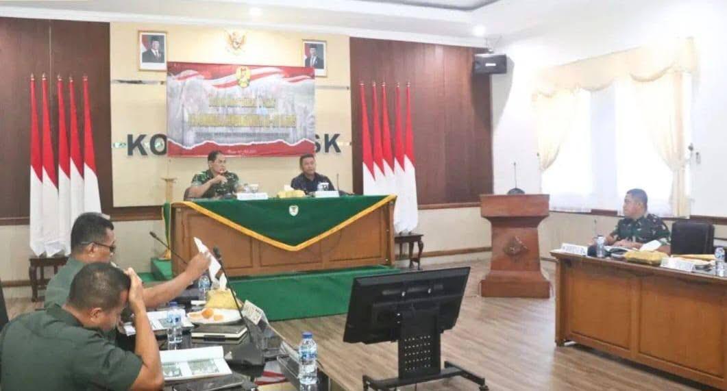 RAKOR : Wakil Bupati Sukabumi, Andreas saat Rakernis TMMD ke-125 di Markas Korem 061/Suryakencana, Bogor, pada Kamis (10/07).