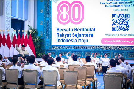 Saat peresmian logo dan tema HUT ke-80 Kemerdekaan Republik Indonesia. (foto: Ist/ BPMI Setpres)