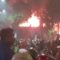 Gedung Negara Grahadi Surabaya dibakar massa, Sabtu malam, 30 Agustus 2025. (Foto: RMOLJatim)