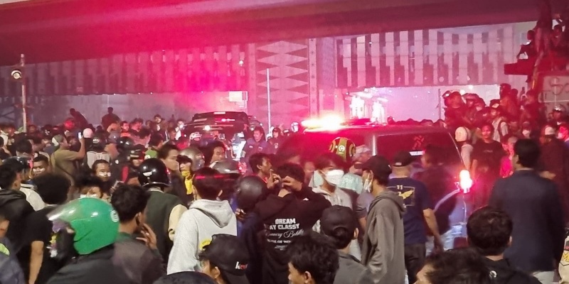 Suasana terkini depan Mako Brimob, Kwitang. (Ahmad Satryo)