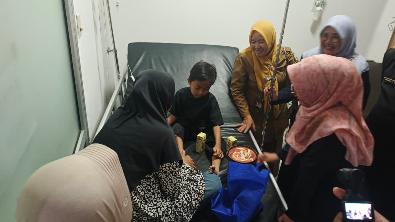 Riyan Maulana (10), bocah asal Kelurahan Jayaraksa, Kecamatan Baros, Kota Sukabumi