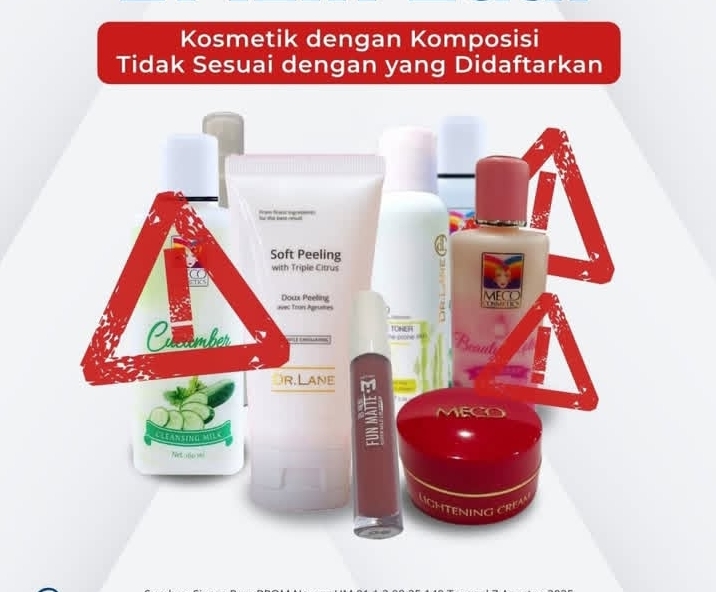 Kosmetik yang dicabut izin produksi dan peredaran oleh BPOM. (foto: Ist/ HO-BPOM)
