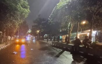 olah TKP kecelakaan yang dilakukan Unit Gakkum Satlantas Polres Sukabumi Kota
