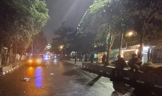 olah TKP kecelakaan yang dilakukan Unit Gakkum Satlantas Polres Sukabumi Kota
