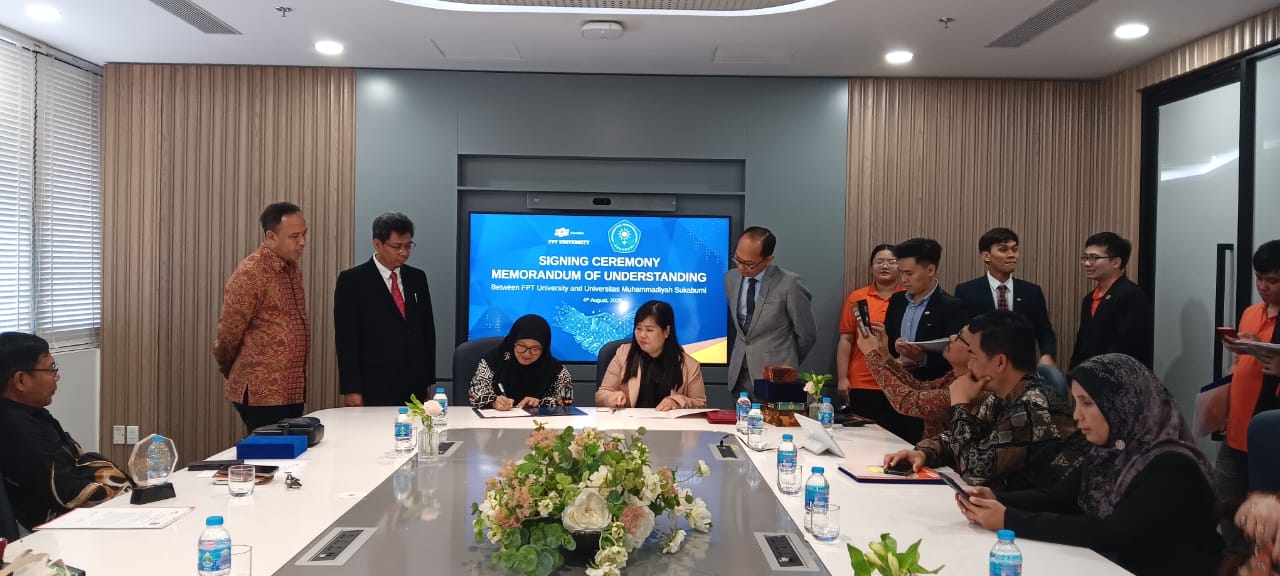 Universitas Muhammadiyah Sukabumi (UMMI) kembali menegaskan komitmennya dalam memperluas jejaring global melalui penandatanganan nota kesepahaman (MoU) dengan FPT University, salah satu perguruan tinggi terkemuka di Vietnam.