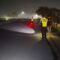 OLAH TKP : Petugas Polres Sukabumi Kota, saat olah TKP laka lantas di Jalan Lingkar Selatan Fly Over Cisaat, Desa Cisaat, Kecamatan Cisaat, Kabupaten Sukabumi pada Sabtu malam (23/8).