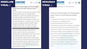 Danone Diduga Hapus Diam-Diam Afiliasi dengan Israel 
