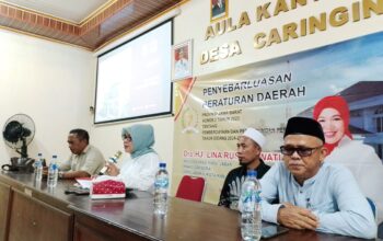 Anggota Komisi II DPRD Provinsi Jawa Barat, Lina Ruslinawati, menggelar kegiatan penyebarluasan Peraturan Daerah (Perda) Nomor 2 Tahun 2023 tentang Pemberdayaan dan Perlindungan Perempuan di Desa Caringin, Kecamatan Cisolok, Kabupaten Sukabumi, pada Jumat (20/9/2025).