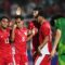 Pesepak bola Timnas Indonesia U-23 Muhammad Rayhan Hannan (ketiga kiri) bersama rekan-rekannya berselebrasi usai membobol gawang Timnas Makau U-23 dalam kualifikasi Grup J Piala Asia U-23 2026 di Stadion Gelora Delta Sidoarjo, Jawa Timur, Sabtu (6/9/2025). (Sigid Kurniawan)