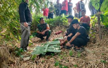 Petugas gabungan bersama warga saat mengevakuasi jenazah Ismar (17) dari aliran Sungai Cimandiri, Kampung Kebonjati, Desa Sirnaresmi, Kecamatan Gunungguruh, Kabupaten Sukabumi.(FOTO: UNTUK RADAR SUKABUMI)