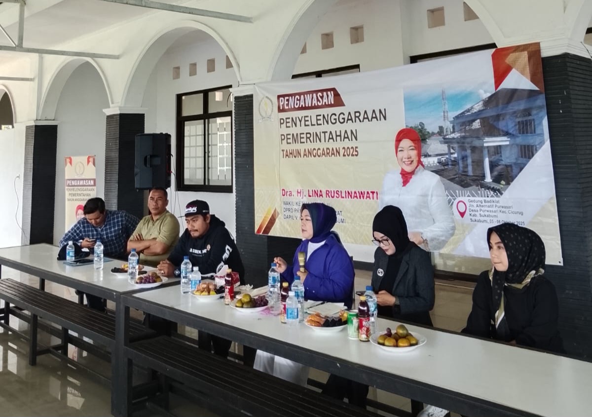 Anggota DPRD Kabupaten Sukabumi, Lina Ruslinawati, menggelar kegiatan penyelenggaraan pemerintahan tahun anggaran 2025 di Aula Bela Negara, Desa Purwasari, Kecamatan Cicurug, pada Minggu (5/10/2025).