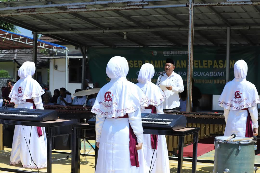 Pelapasan Corps Putri Assalam untuk ikuti Kejuaraan Marching Band Internasional Piala Raja Hamengku Buwono 2025 di Yogyakarta.