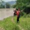 Tim Sar Gabungan saat mengavakuasi jasad korban hilang tenggelam di sungai Cimandiri Warungkiara.