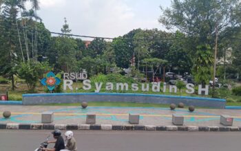 LENGGANG: Kondisi RSUD R Syamsudin SH Kota Sukabumi, saat keadaan lenggang, belum lama ini.