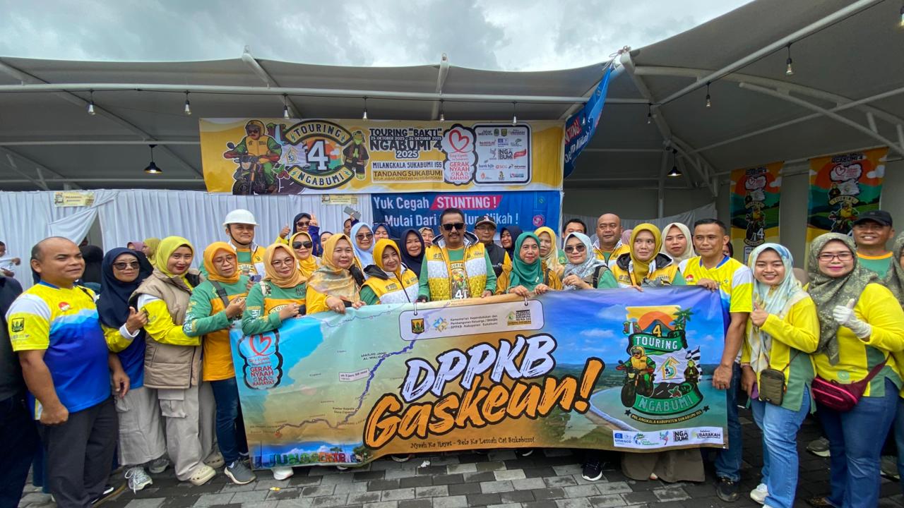 KOMPAK : Kepala DPPKB Kabupaten Sukabumi, Eka Nandang bersama jajarannya, saat mendampingi Bupati Sukabumi, pada Touring Ngabumi Session 4.