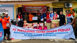 Pertamina Patra Niaga Regional JBB Bersama Hiswana Migas Sukabumi Gerak Cepat Salurkan Bantuan Banjir dan Tanah Longsor Di Sukabumi