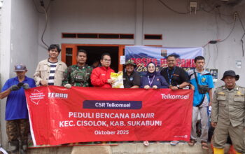Peduli Bencana Cisolok Sukabumi, Telkomsel Bantu Warga Terdampak Bencana Banjir