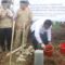 Bupati Sukabumi, Asep Japar, meletakkan batu pertama pembangunan Hunian Tetap (Huntap) bagi korban bencana pergerakan tanah di Kecamatan Jampangtengah.