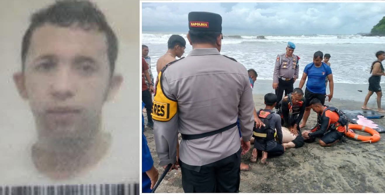 Polisi mengonfirmasi identitas wisatawan yang tenggelam di Pantai Karanghawu, Kecamatan Cisolok, Kabupaten Sukabumi, pada Sabtu pagi, 28 Desember 2025. Korban diketahui merupakan warga negara asing (WNA) asal Afganistan berstatus imigran pencari suaka di bawah naungan UNHCR.